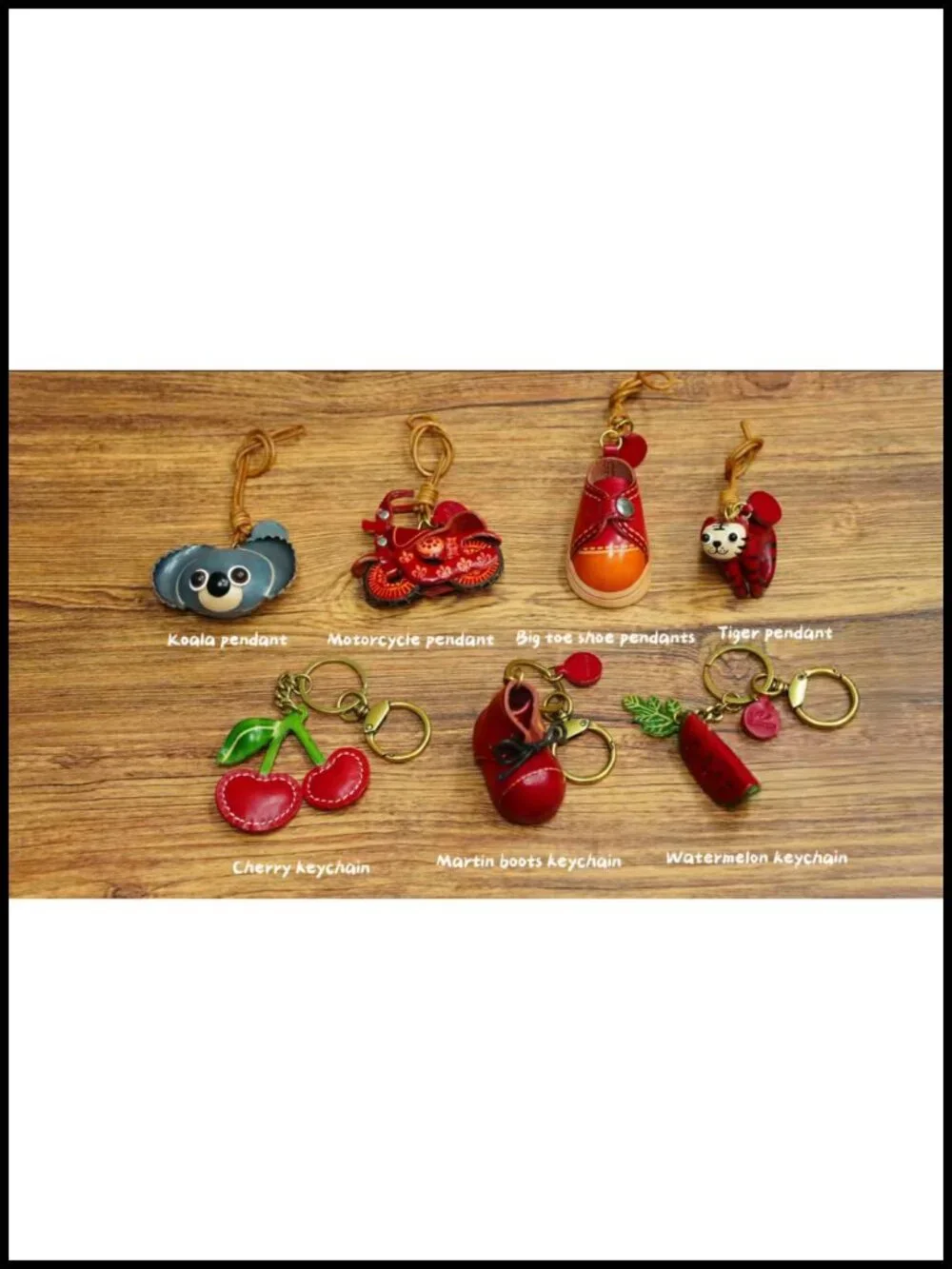 Genuine Leather Cat Keychain Charm Handmade 3D Pendant Keyring Accessory
